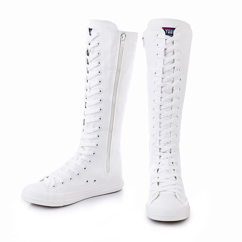 Funki Findz | Boots | Women's Lace Up Canvas Knee High Boots