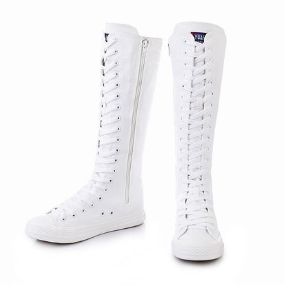 Funki Findz | Boots | Women's Lace Up Canvas Knee High Boots