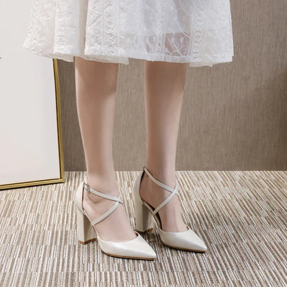 Funki Findz | Shoes | Women's Elegant Cross Strap Bridal Shoes