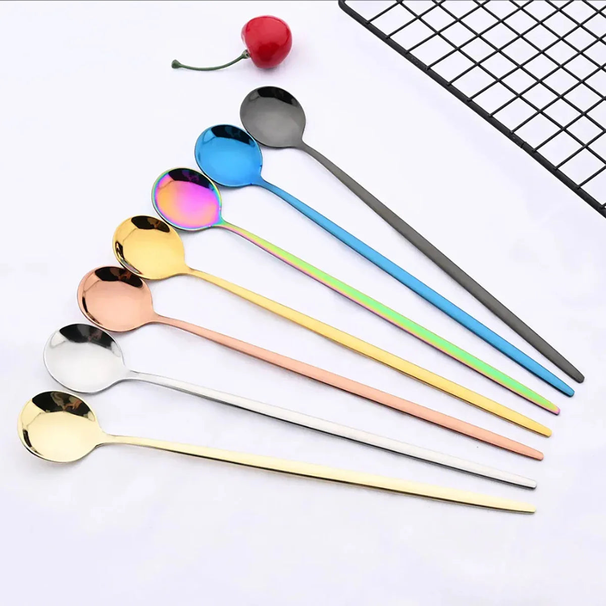 Funki Findz | Spoons | 6pcs Long Handle Ice Cream Soda Spoon