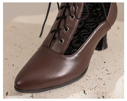 Funki Findz | Boots | Women's Kitten Heel Victorian Granny Boot