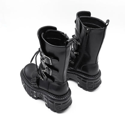 Funki Findz | Boots | Women's Punk Style Lace-up Platform Boot