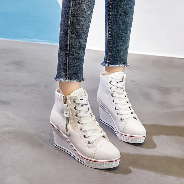 Funki Findz | Boots | Women's High Platform Zipper Sneakers