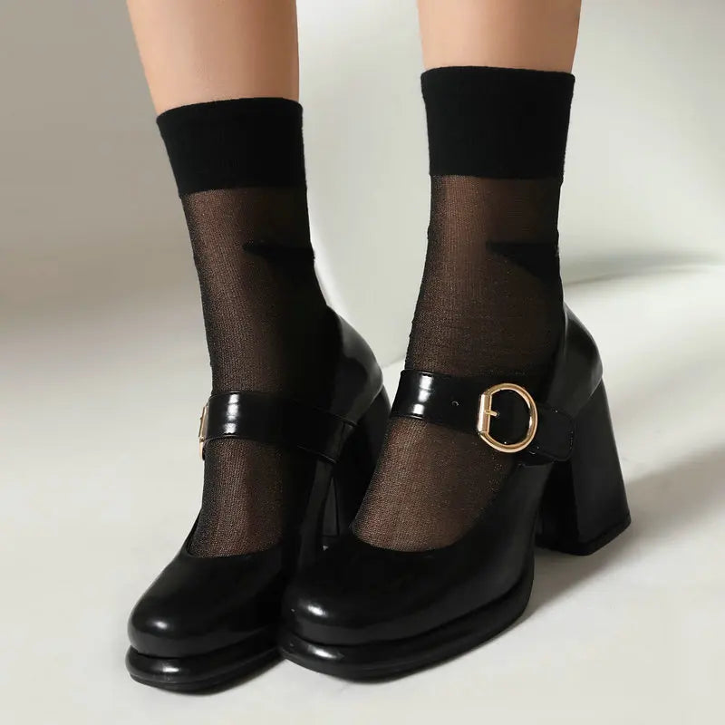 Funki Findz | Shoes | Women's Chunky High Heel Mary Janes