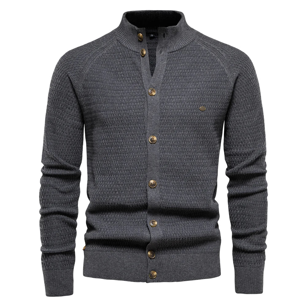 Funki Findz | Sweaters | Men's Mock Neck Button Knit Cardigan