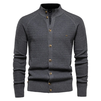 Funki Findz | Sweaters | Men's Mock Neck Button Knit Cardigan