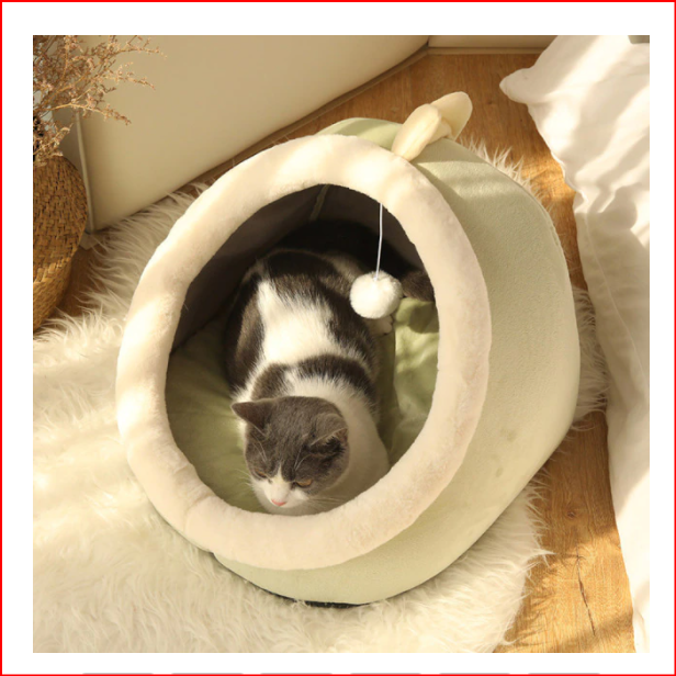 Funki Findz | Pet Beds | Cat Bed | Warm Cozy Kitten Cat Cave