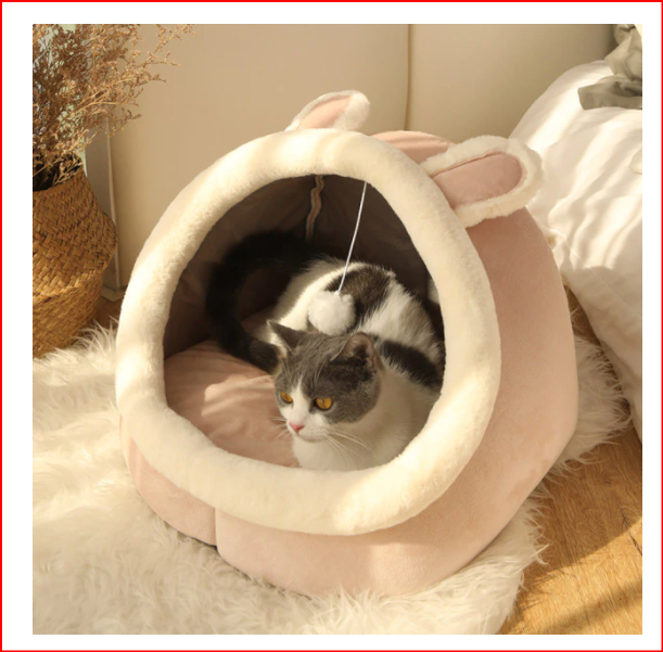 Funki Findz | Pet Beds | Cat Bed | Warm Cozy Kitten Cat Cave
