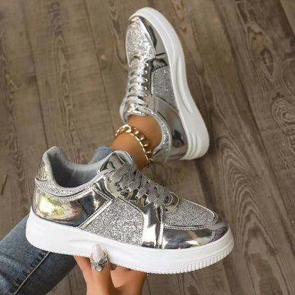 Funki Findz | Shoes | Women's Gold Sequins Platform Sneakers