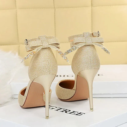 Funki Findz | Shoes | Women's Glitter Bow Knot Strappy Heels