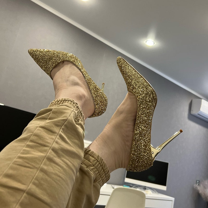 Funki Findz | Shoes | Women's High Heel Glitter Prom Pumps