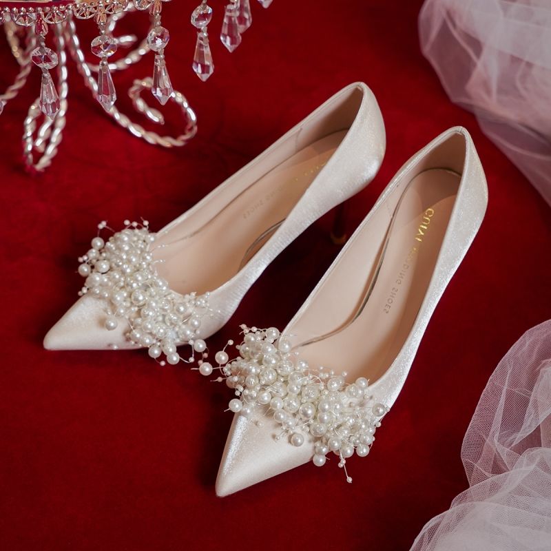 Funki Findz | Shoes | Women's French-Style Pearl Bridal Shoes