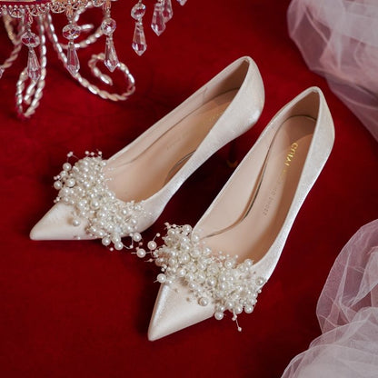 Funki Findz | Shoes | Women's French-Style Pearl Bridal Shoes