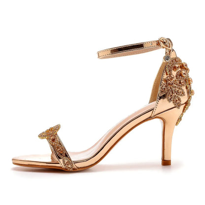 Funki Findz | Shoes | Women's Bridal Beaded Low Heel Sandals