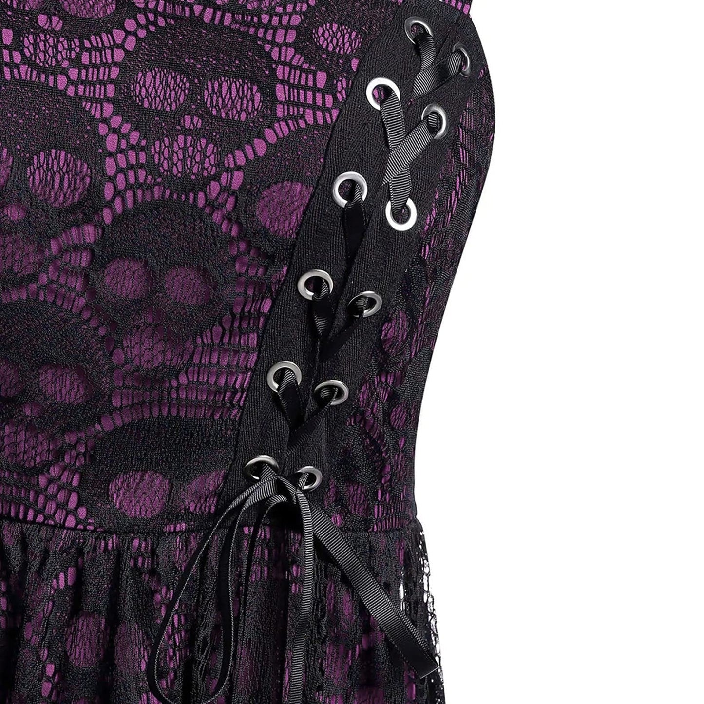 Funki Findz | Dresses | Women's Gothic Skull Lace Mini Dress