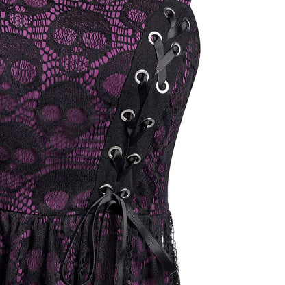 Funki Findz | Dresses | Women's Gothic Skull Lace Mini Dress
