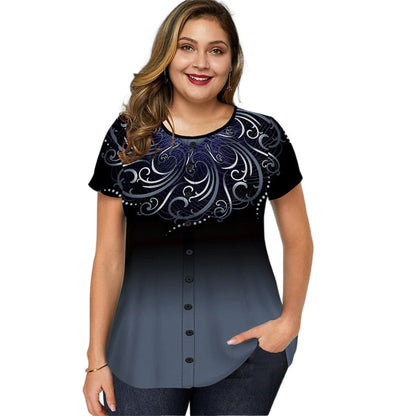Funki Findz | Shirts | Women's Plus Ombre Top | Casual Summer