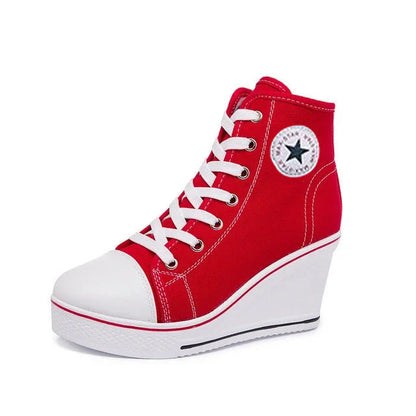 Funki Findz | Boots | Women's Canvas Ankle Wedge Sneaker