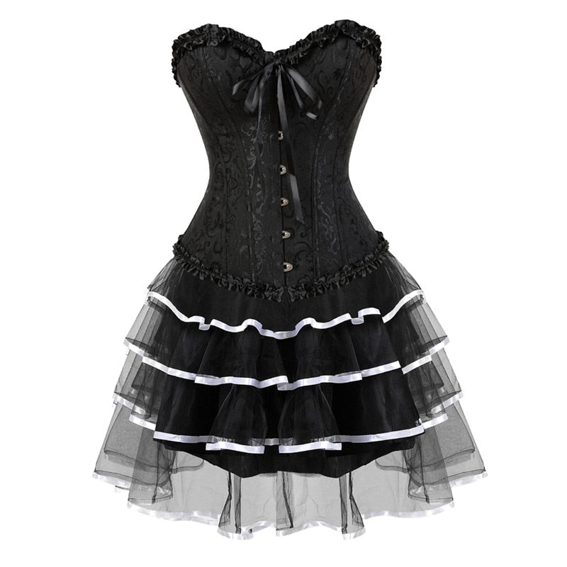 Funki Findz | Dresses | Women's Victorian Corset Dress 2Pcs Set