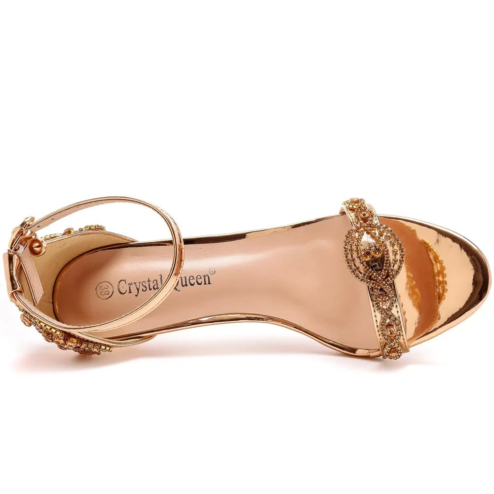Funki Findz | Shoes | Women's Bridal Beaded Low Heel Sandals