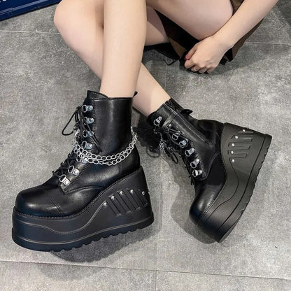 Funki Findz | Boots | Women's Gothic Punk Platform Ankle Boots