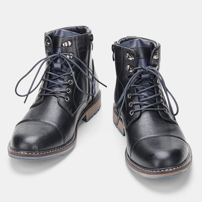 Funki Findz | Boots | Men's Faux Leather Retro Ankle Dress Boot