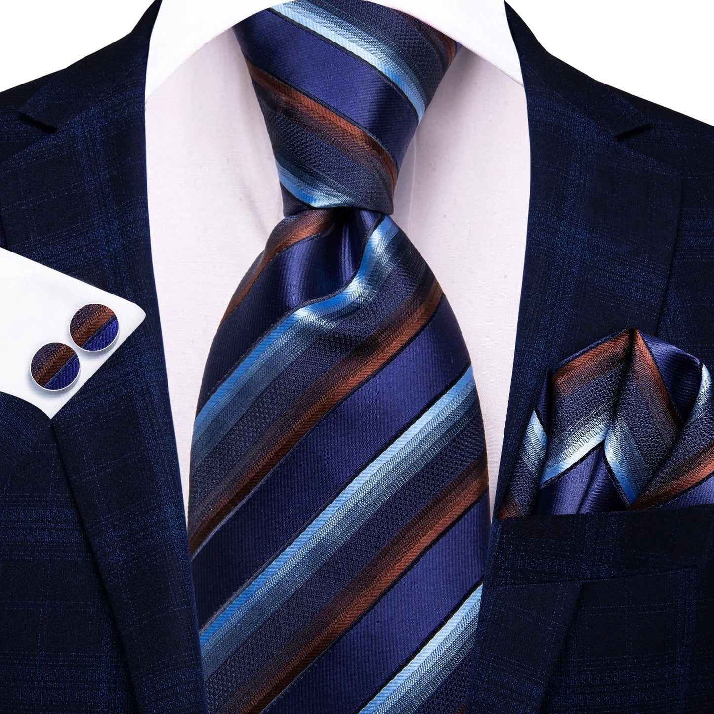 Funki Findz | Neckties | Men's Elegant Silk Wedding 3Pcs Tie Set