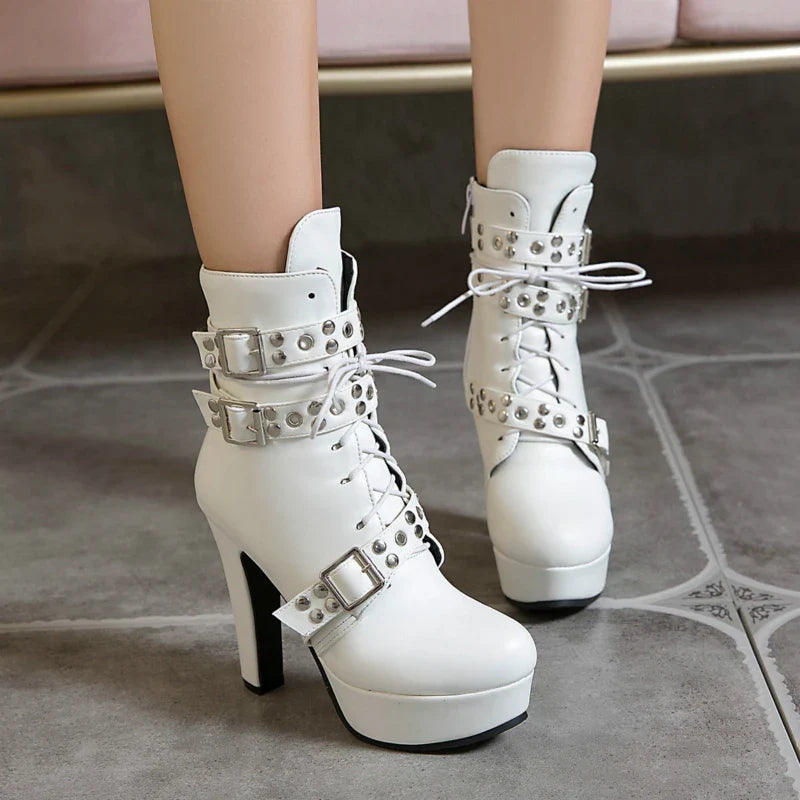 Funki Findz | Boots | Women's Buckle Strap Platform Ankle Boots