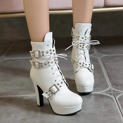 Funki Findz | Boots | Women's Buckle Strap Platform Ankle Boots