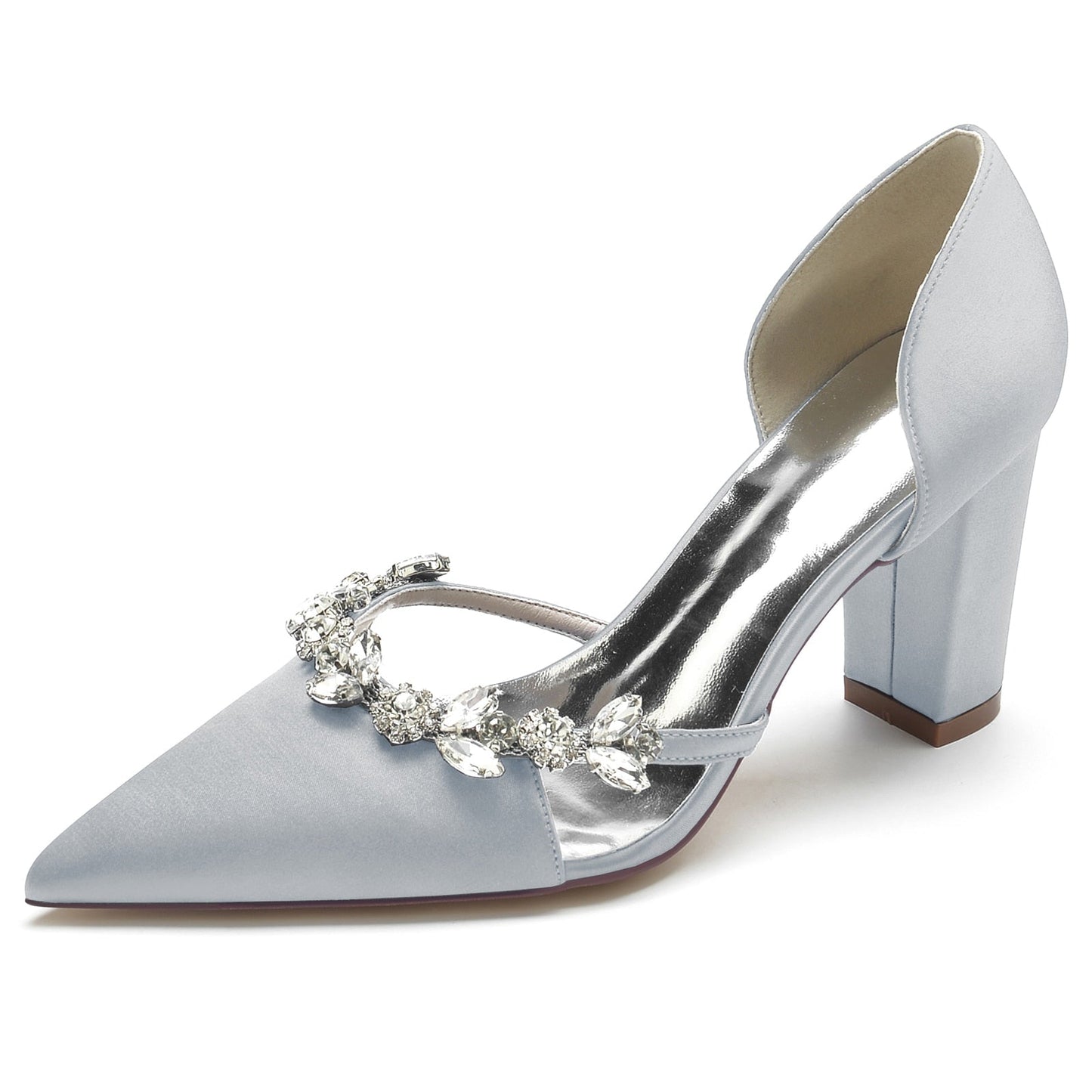 Funki Findz | Shoes | Women's Satin Crystal Block Bridal Shoes