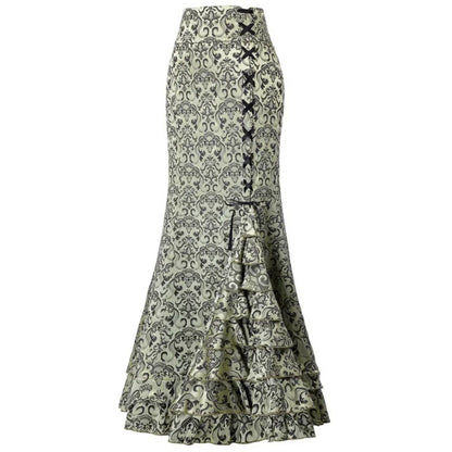 Funki Findz | Skirts | Women's Gothic Vintage Ruffled Long Skirts
