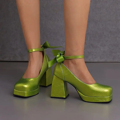 Funki Findz | Shoes | Women's Square Toe Block Heel Platforms