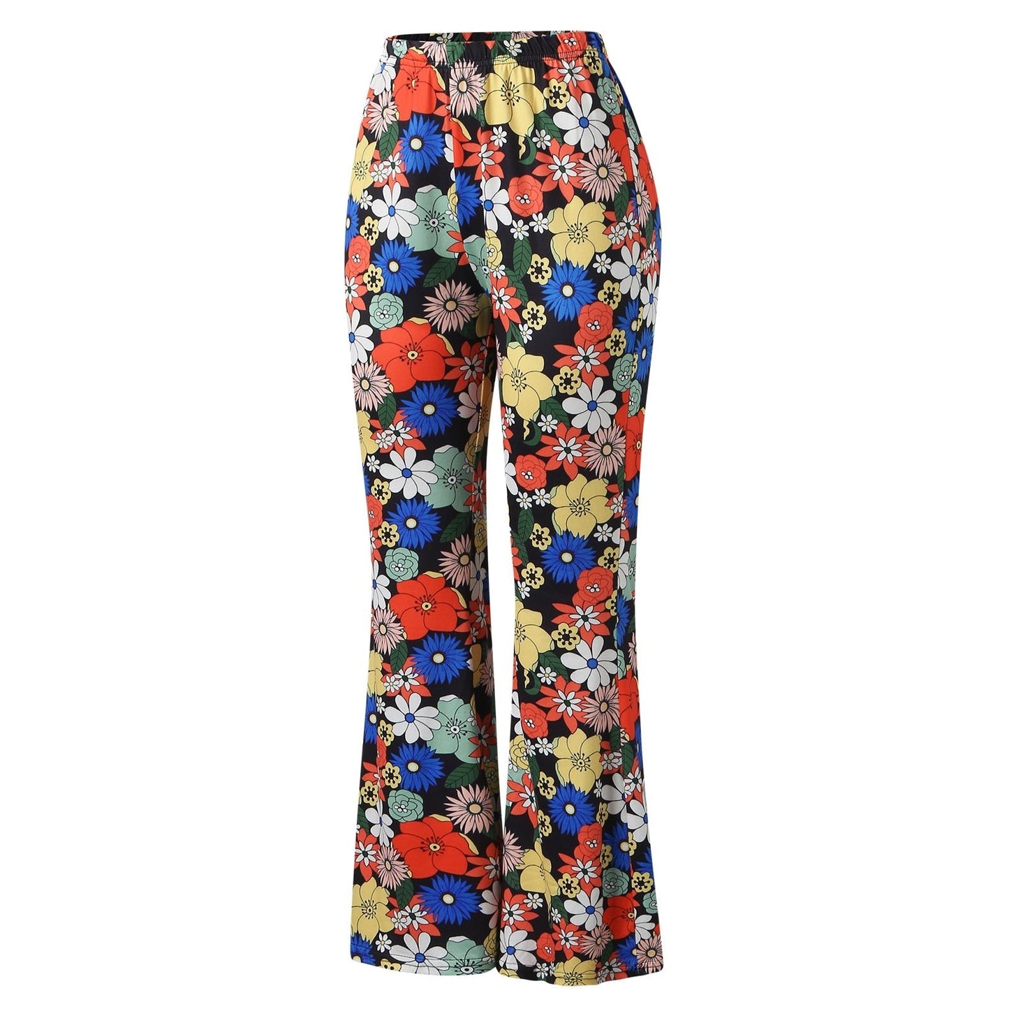 Funki Findz | Pants | Women's Funky Floral Boho Flared Trousers