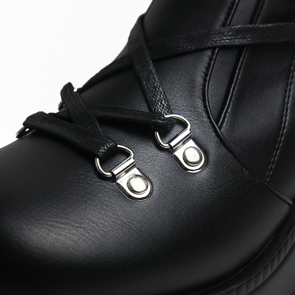 Funki Findz | Boots | Women's Punk High Platform Wedge Boots