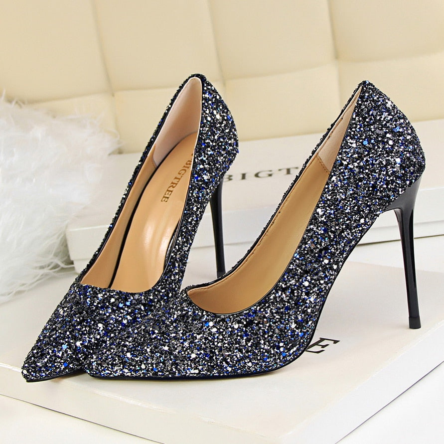 Funki Findz | Shoes | Women's High Heel Glitter Prom Pumps