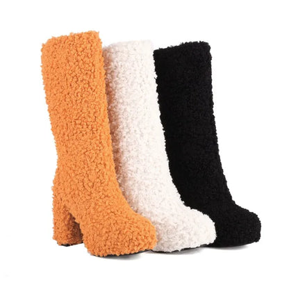 Funki Findz | Boots | Women's Fuzzy Faux Wool Platform Boots