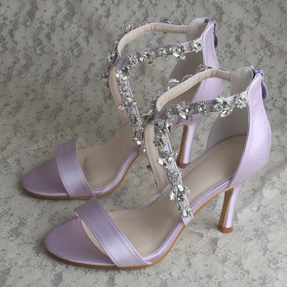 Funki Findz | Shoes | Women's Crystal Satin Wedding Sandals