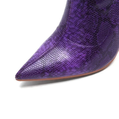 Funki Findz | Boots | Women's Snake Print Cloth Long Boots