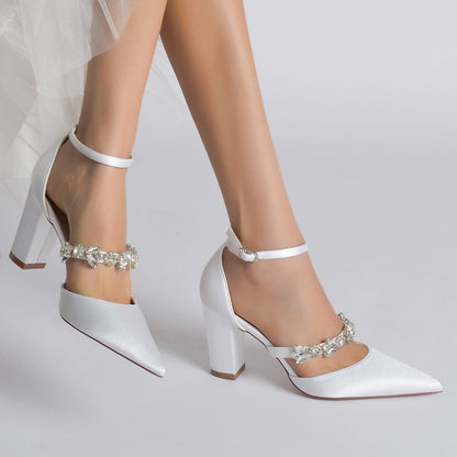 Funki Findz | Shoes | Women's Chic Crystal Satin Wedding Shoe