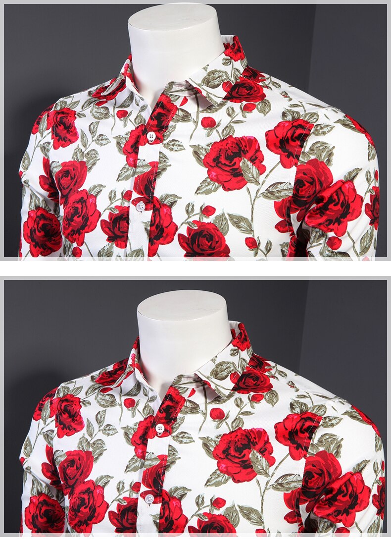 Funki Findz | Shirts | Men's Floral Print Long Sleeved Dress Shirt