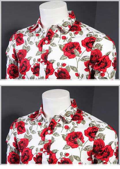 Funki Findz | Shirts | Men's Floral Print Long Sleeved Dress Shirt