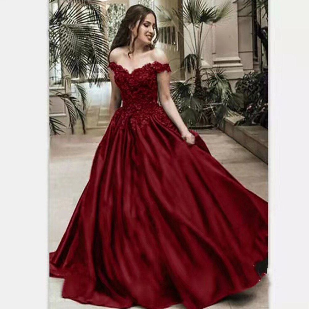 Funki Findz | Dresses | Women's Elegant Long Satin Ball Gown