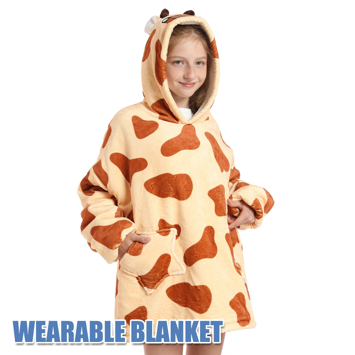 Funki Findz | Oodies | Unisex Soft Animal Print Hoodie Blanket