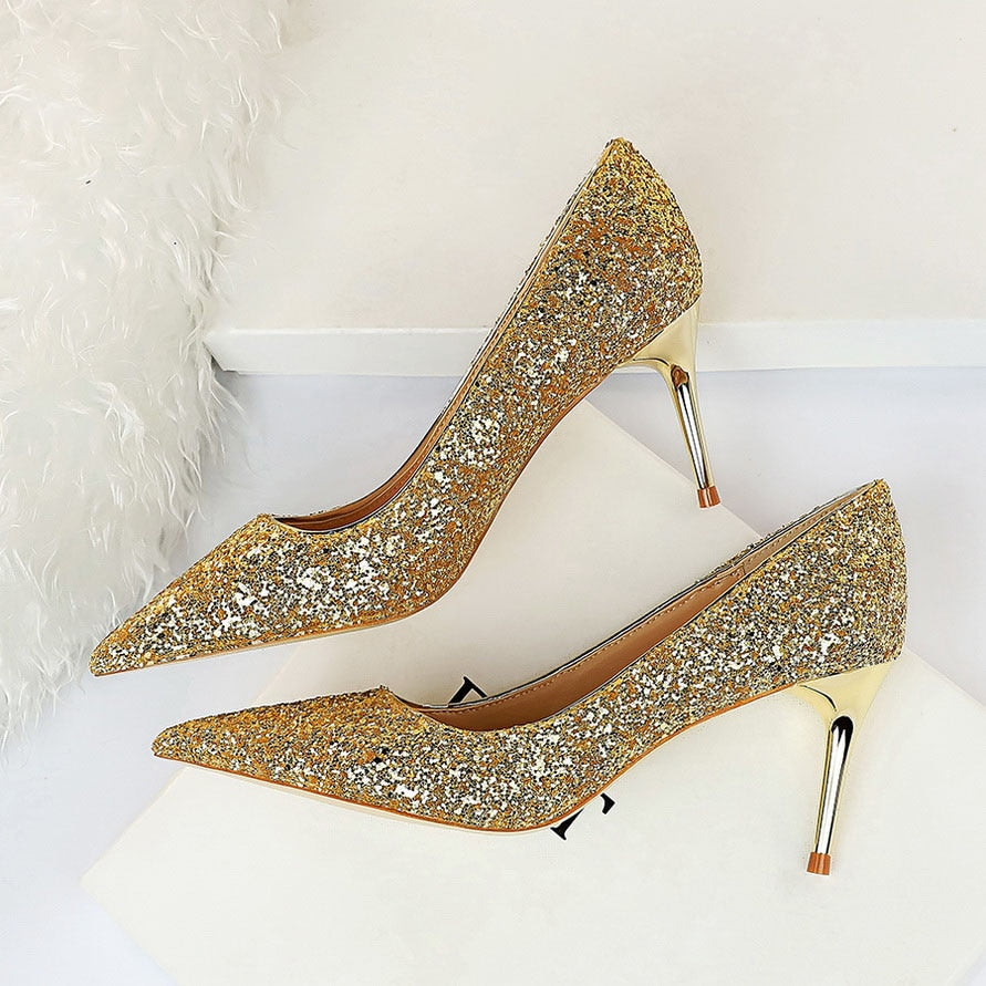 Funki Findz | Shoes | Women's High Heel Glitter Prom Pumps