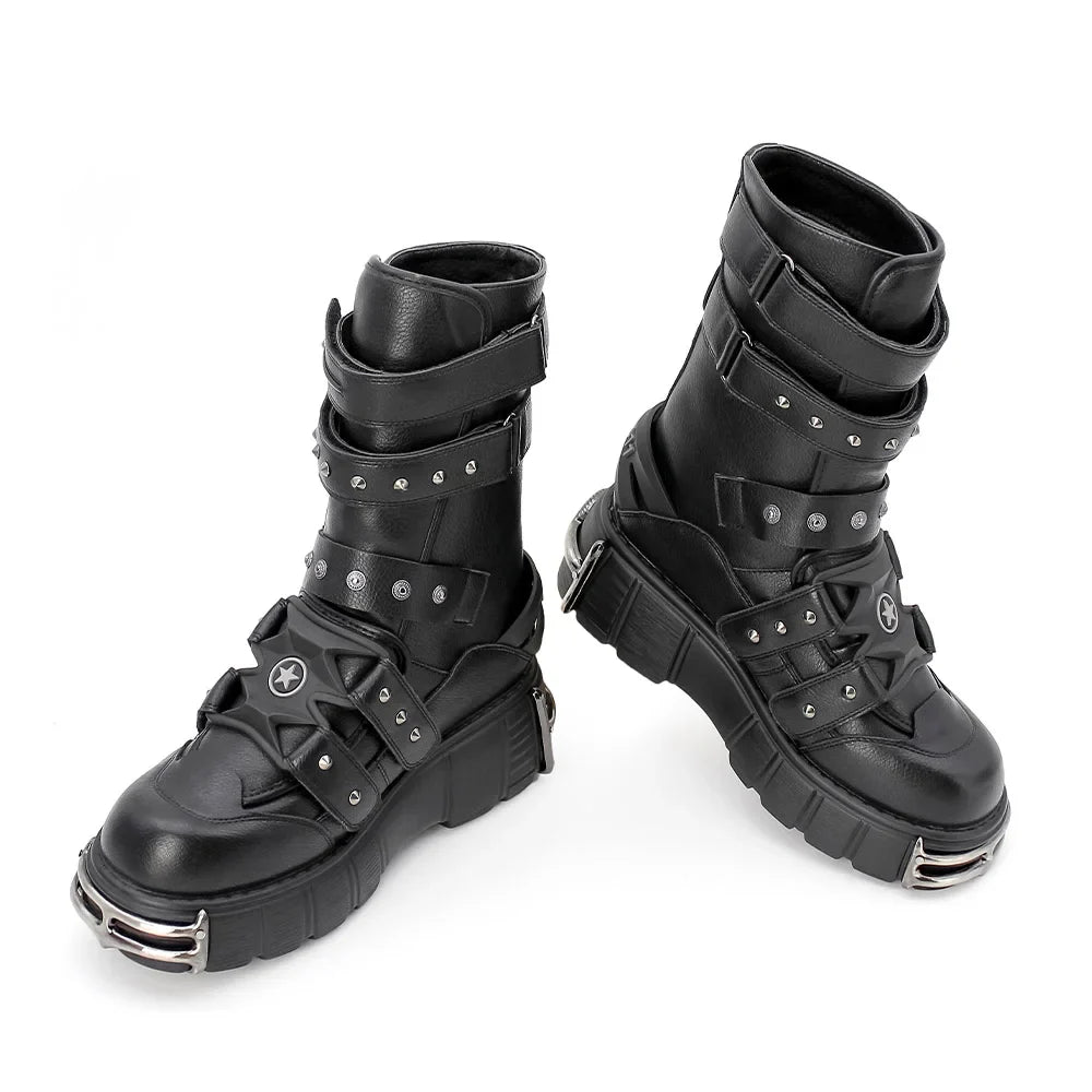 Funki Findz | Boots | Women's Gothic Punk Buckle Strap Boots
