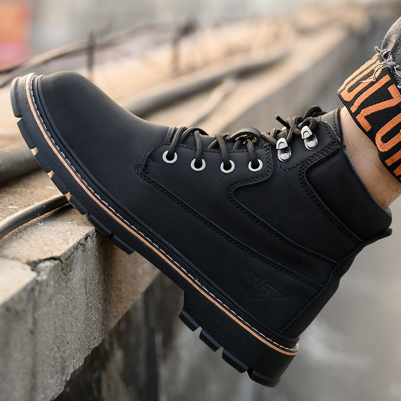 Funki Findz | Boots | Men's Steel Cap Toe High-Top Work Boots