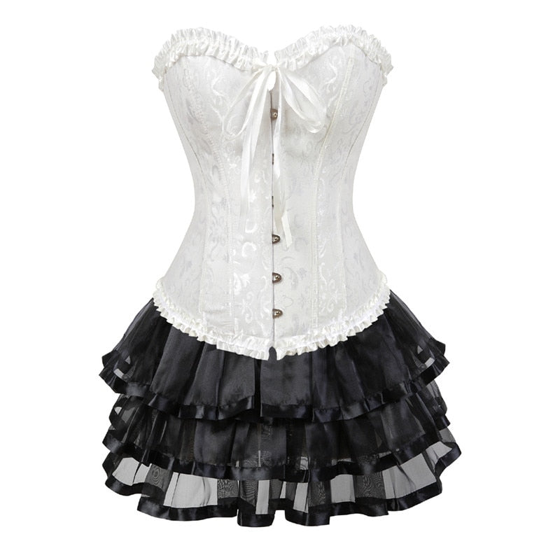 Funki Findz | Dresses | Women's Victorian Corset Dress 2Pcs Set