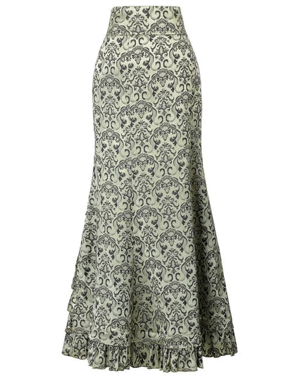 Funki Findz | Skirts | Women's Gothic Vintage Ruffled Long Skirts