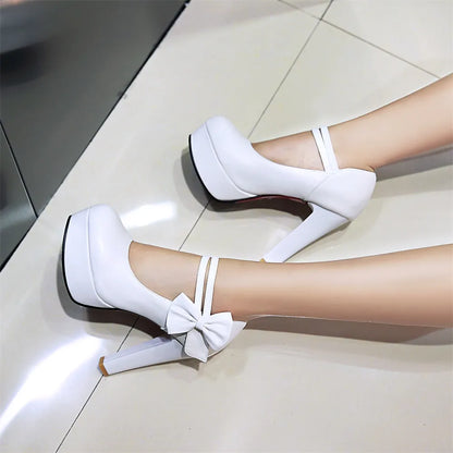 Funki Findz | Shoes | Women's Cute Ankle Bow Wedding Heels