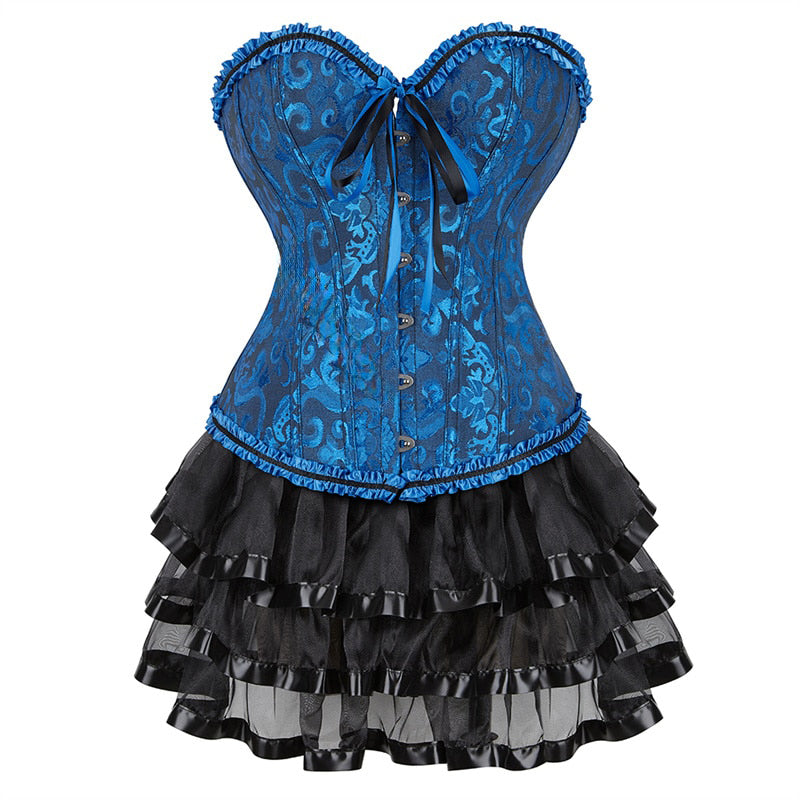 Funki Findz | Dresses | Women's Victorian Corset Dress 2Pcs Set